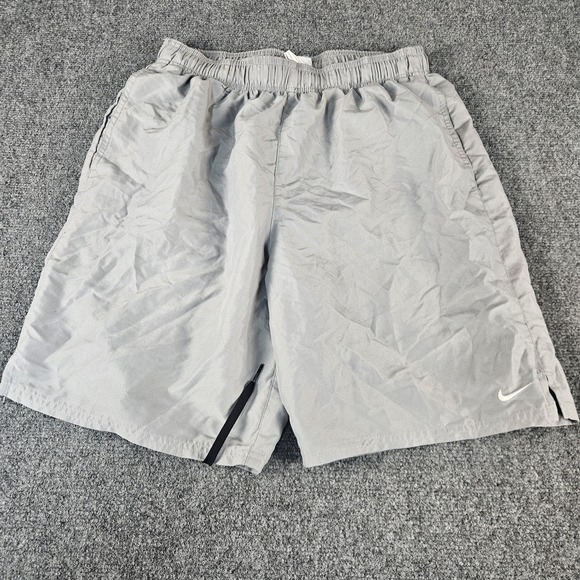 Nike Other - Nike Swim Shorts Men Medium Gray Lined Volley Trunks Swoosh NESSA558